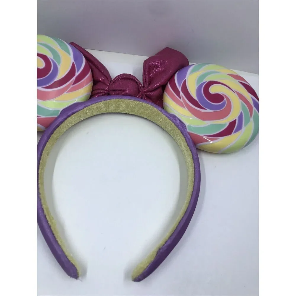 Disney Parks Candy Sweet Treat Swirl Lollipop Minnie Mouse Ears Headband Pink